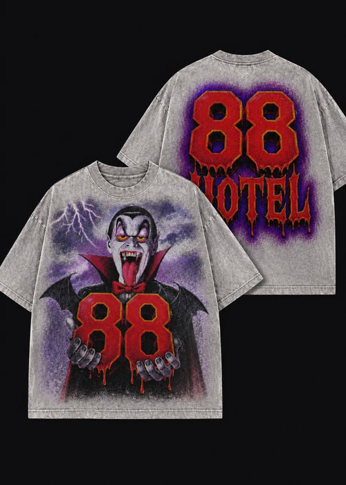 88 Hotel Horror Motel Graphic Oversized T-Shirt