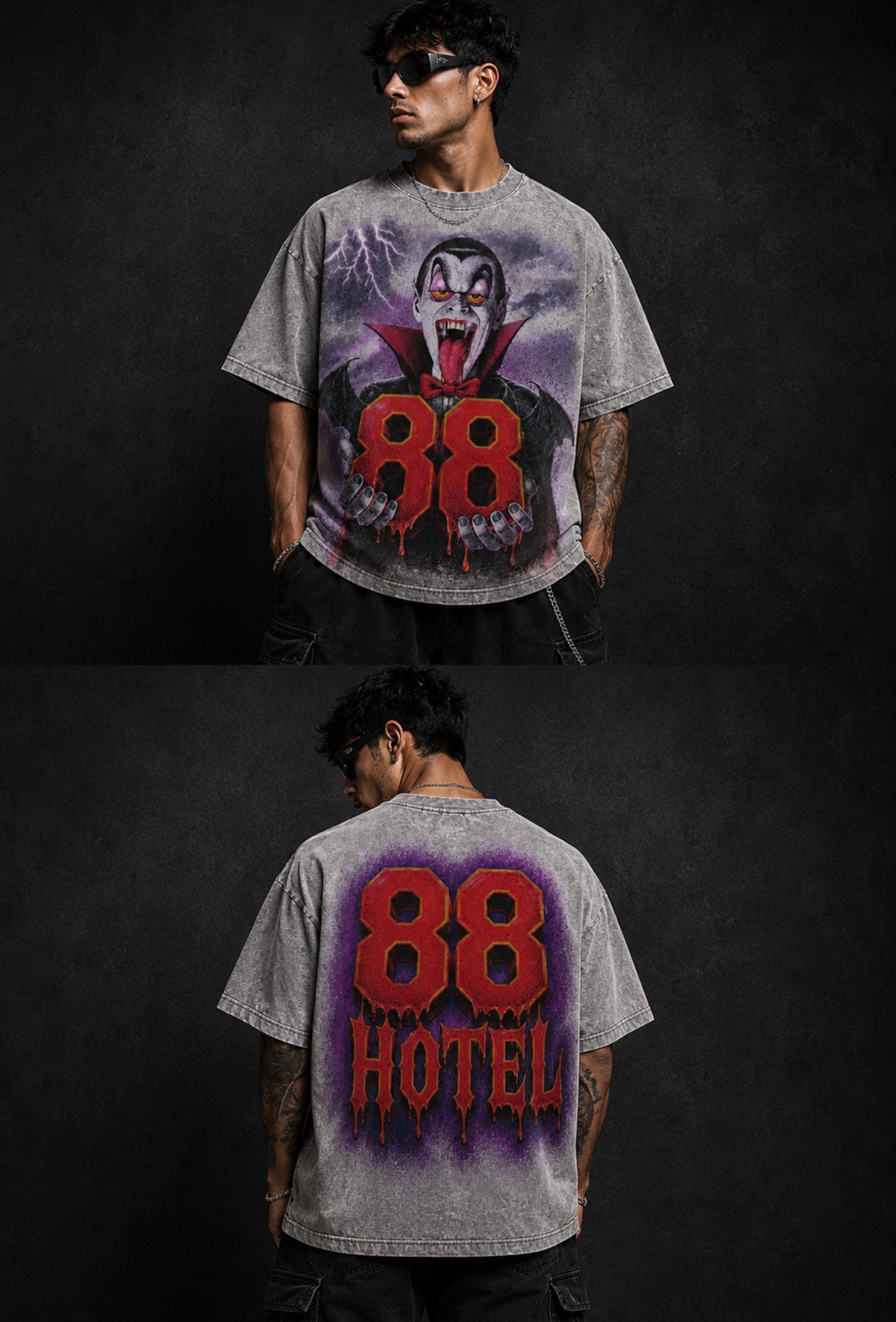88 Hotel Horror Motel Graphic Oversized T-Shirt